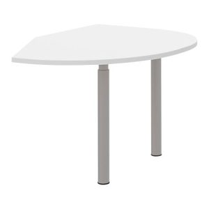 Ansatztisch links BARI, 2 Stützfüße, Form A, Bogen, B 1050 x T 1260 x H 680-820 mm, weiß Ansatztisch links BARI, 2 Stützfüße, Form A, Bogen, B 1050 x T 1260 x H 680-820 mm, weiß
