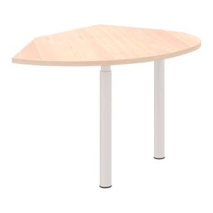 Ansatztisch rechts BARI, 2 Stützfuße, Form B, Bogen, B 1050 x T 1260 x H 680-820 mm, Ahorn-Dekor
