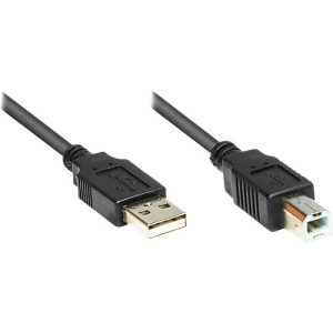 Anschlusskabel USB 2.0 Stecker A/B, 1,8 m, schwarz Anschlusskabel USB 2.0 Stecker A/B, 1,8 m, schwarz