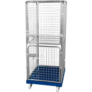 Antidiebstahlbehälter 1600 auf Kunststoffrollplatte, enzianblau RAL 5010
