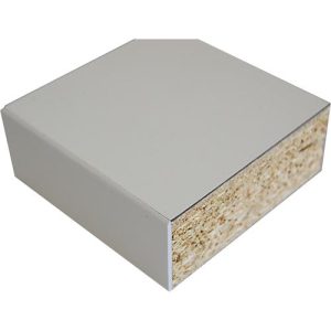 Arbeitsplatte Laminat mit S-Aufbau, 40 mm stark, Hartlaminat beschichtet, lichtgrau, B 1500 x T 700 mm