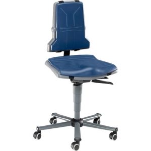 Arbeitsstuhl bimos SINTEC, Permanentkontakt, Orthositz, ohne Armlehnen & Polsterung, mit Rollen Arbeitsstuhl bimos SINTEC, Permanentkontakt, Orthositz, ohne Armlehnen & Polsterung, mit Rollen