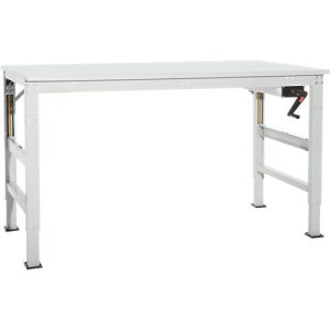 Arbeitstisch Ergo K, m. Kurbel, 2000 x 800 mm, Tischplatte PVC Dekor, lichtgrau Arbeitstisch Ergo K, m. Kurbel, 2000 x 800 mm, Tischplatte PVC Dekor, lichtgrau