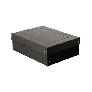 Archivbox Falken PURE Box Black A4, für bis zu 1250 Blatt, mit Beschriftungsfeld, L 320 x B 240 x Füllhöhe 100 mm, Blauer Engel, FSC®-Pappe, schwarz