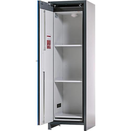 Asecos Akku-Lagerschrank ION-CORE-90 CS 600, 3 Fachböden gelocht + 1 Bodenauffangwanne, B 599 x T 615 x H 1953 mm