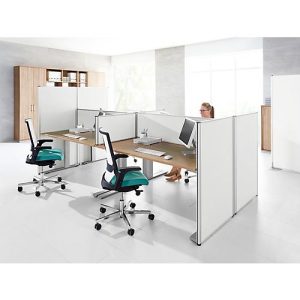 Auf-Tischtrennwand System 40, B 1200 x H 400 mm, weiß