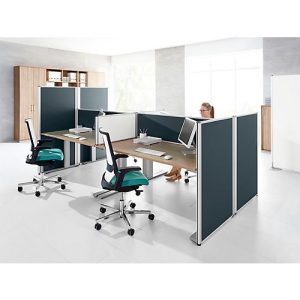 Auf-Tischtrennwand System 40, B 1800 x H 400 mm, grau