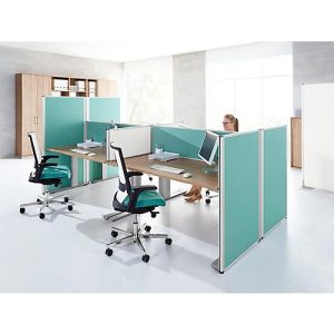 Auf-Tischtrennwand System 40, B 800 x H 400 mm, türkis