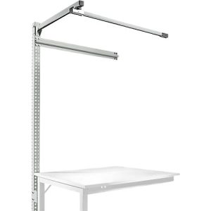 Aufbauportal m. Ausleger, Ansatztisch SPEZIAL Arbeitstisch/Werkbank UNIVERSAL/PROFI, 1250 mm, lichtgrau