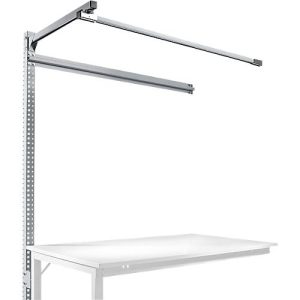 Aufbauportal m. Ausleger, Ansatztisch SPEZIAL Arbeitstisch/Werkbank UNIVERSAL/PROFI, 1500 mm, alusilber