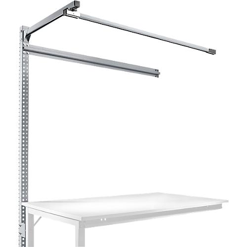 Aufbauportal m. Ausleger, Ansatztisch SPEZIAL Arbeitstisch/Werkbank UNIVERSAL/PROFI, 1500 mm, alusilber