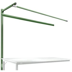 Aufbauportal m. Ausleger, Ansatztisch SPEZIAL Arbeitstisch/Werkbank UNIVERSAL/PROFI, 2000 mm, resedagrün