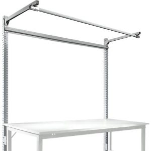 Aufbauportal m. Ausleger, Grundtisch STANDARD Arbeitstisch/Werkbank UNIVERSAL/PROFI, 1750 mm, alusilber
