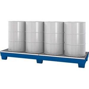 Auffangwanne asecos, WGL 24, für 4 x 200 l Fässer, lackiert