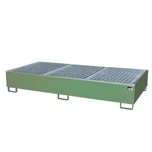 Auffangwanne BAUER AW 1000-2/PE mit Gitterrost, 2x 1000 l IBC, B 2665 x T 1315 x H 440 mm, grün Auffangwanne BAUER AW 1000-2/PE mit Gitterrost, 2x 1000 l IBC, B 2665 x T 1315 x H 440 mm, grün