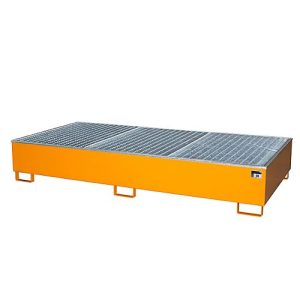 Auffangwanne BAUER AW 1000-2/PE mit Gitterrost, 2x 1000 l IBC, B 2665 x T 1315 x H 440 mm, orange Auffangwanne BAUER AW 1000-2/PE mit Gitterrost, 2x 1000 l IBC, B 2665 x T 1315 x H 440 mm, orange