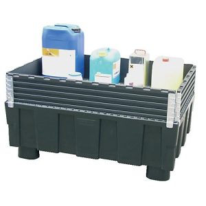 Auffangwannen-Aufsatz für CEMO Euro-PE-Auffangwanne 250/2, schwarz, B 1200 x T 800 x H 205 mm Auffangwannen-Aufsatz für CEMO Euro-PE-Auffangwanne 250/2, schwarz, B 1200 x T 800 x H 205 mm