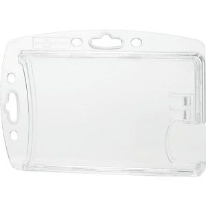 Ausweishalter Durable HARTBOX, für 2 Karten im Hoch-/Querformat, Daumenstanzung, Befestigungslaschen, B 101 x H 71 mm, Polystyrol, transparent, 10 Stück