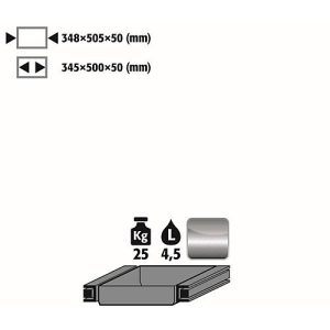 Auszugswanne Standard für asecos Sicherheitsschränke der Q30, Q90, S90 und K90 Serie, Edelstahl 1.4301, B 348 x T 505 x H 50 mm, 4,5 l, bis 25 kg