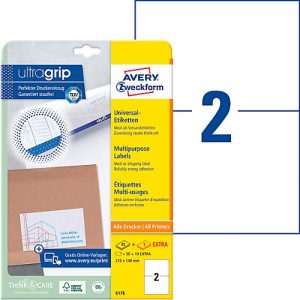 AVERY Zweckform Universal-Etiketten 6176, ultragrip, 50 + 10 Stück