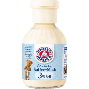 Bärenmarke Extra-leichte Kaffee-Milch, Fettgehalt von nur 3 %, Flasche mit 170 g