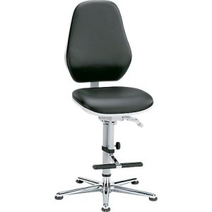 Basic Reinraumdrehstuhl mit Gleitern und Aufstiegshilfe Basic Reinraumdrehstuhl mit Gleitern und Aufstiegshilfe