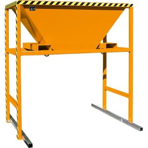 Bauer BTM Befülltrichter, Stahlblech, mobil und stationär, Einfahrtaschen, L 1700 x B 1980 x H 2050 mm, lackiert, gelborange RAL 2000 Bauer BTM Befülltrichter, Stahlblech, mobil und stationär, Einfahrtaschen, L 1700 x B 1980 x H 2050 mm, lackiert, gelborange RAL 2000