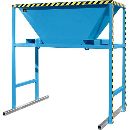 Bauer BTM Befülltrichter, Stahlblech, mobil und stationär, Einfahrtaschen, L 1700 x B 1980 x H 2050 mm, lackiert, lichtblau RAL 5012