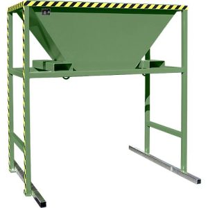 Bauer BTM Befülltrichter, Stahlblech, mobil und stationär, Einfahrtaschen, L 1700 x B 1980 x H 2050 mm, lackiert, resedagrün RAL 6011 Bauer BTM Befülltrichter, Stahlblech, mobil und stationär, Einfahrtaschen, L 1700 x B 1980 x H 2050 mm, lackiert, resedagrün RAL 6011