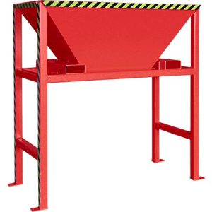 Bauer BTS Befülltrichter, Stahlblech, Standkonstruktion, Einfahrtaschen, lackiert, L 980 x B 1980 x H 2050 mm, feuerrot RAL 3000
