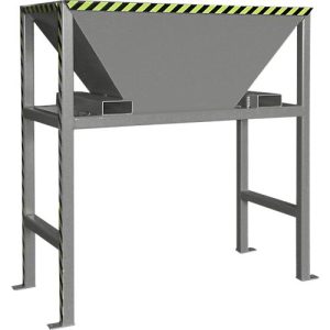 Bauer BTS Befülltrichter, Stahlblech, Standkonstruktion, Einfahrtaschen, lackiert, L 980 x B 1980 x H 2050 mm, mausgrau RAL 7005