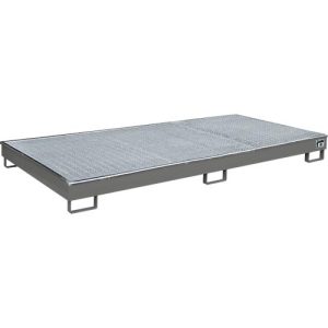 Bauer Regalwanne RW-GR 2700-1 PE, mit PE-Einsatz und Gitterrost, L 2665 x B 1315 x H 210 mm, lackiert, mausgrau RAL 7005 Bauer Regalwanne RW-GR 2700-1 PE, mit PE-Einsatz und Gitterrost, L 2665 x B 1315 x H 210 mm, lackiert, mausgrau RAL 7005