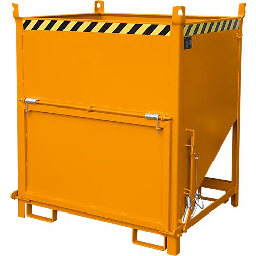 Bauer Silobehälter SGK 100, Zugseil-Entleerung, L 1000 x B 1200 x H 1405 mm, 1 m³, bis 1500 kg, Stahl, Gelborange