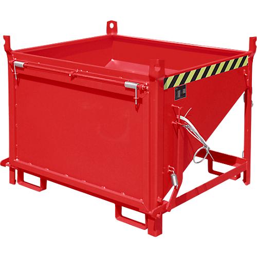 Bauer Silobehälter SGK 50, Zugseil-Entleerung, L 1000 x B 1200 x H 935 mm, 0,5 m³, bis 750 kg, Stahlblech, Feuerrot