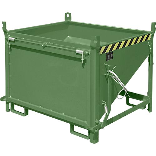Bauer Silobehälter SGK 50, Zugseil-Entleerung, L 1000 x B 1200 x H 935 mm, 0,5 m³, bis 750 kg, Stahlblech, Resedagrün