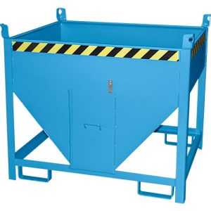 Bauer Silobehälter SGS 50, mit Schieberverschluss, L 1000 x B 1200 x H 1025 mm, 0,5 m³, bis 750 kg, Stahl, Lichtblau