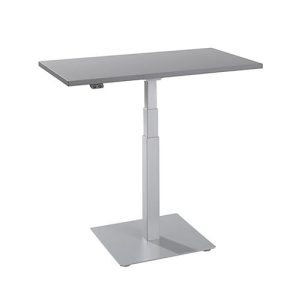 Beistelltisch Start Off, elektrisch höhenverstellbar, Rechteck, Säulenfuß, B 1000 x T 600 x H 635-1285 mm, graphit/weißaluminium