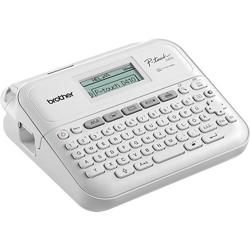 Beschriftungsgerät Brother PT-D410VP, Thermotransfer, für 3,5-18 mm breite TZe Schriftbänder, 20 mm/Sek., USB, Tastatur, Zubehör