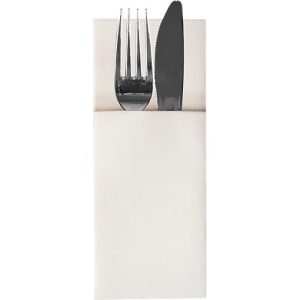 Bestecktaschen Papstar ‚Airlaid‘, 4 x 100 Stk., B 100 x H 240 mm, 1/8 Falz, Airlaid, weiß