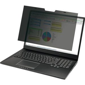 Blickschutzfilter Durable MAGNETIC, für Notebooks & Touchscreens mit 14,0“ & Bildformat 16:9, inkl. Dokumententasche & Mikrofasertuch, anthrazit/grau