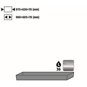 Bodenauffangwanne Stawa-R für asecos Sicherheitsschränke der UB90 Serie, Edelstahl 1.4301, B 975 x T 620 x H 78 mm, 33 l Bodenauffangwanne Stawa-R für asecos Sicherheitsschränke der UB90 Serie, Edelstahl 1.4301, B 975 x T 620 x H 78 mm, 33 l