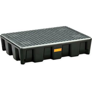 Bodenschutzwanne CEMO 60HD, Polyethylen, 60 l Auffangvolumen, verzinktes Stahlgitterrost, mit Zulassung, B 800 x T 600 x 180 mm
