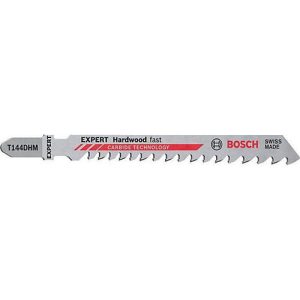 BOSCH Stichsägeblatt T 144 DHM, für Hartholz & WPC, L 100 mm, T-Schaft, Zahnteilung 4-5,2 mm, 3 Stück