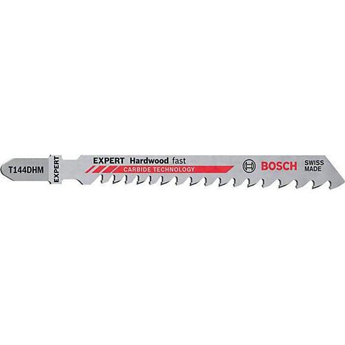 BOSCH Stichsägeblatt T 144 DHM, für Hartholz & WPC, L 100 mm, T-Schaft, Zahnteilung 4-5,2 mm, 3 Stück