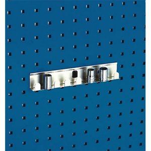 BOTT Steckschlüsselhalter, B 270 mm, 8 Aufnahmen für 1/2 Zoll-Einsätze, passend für Lochplatten