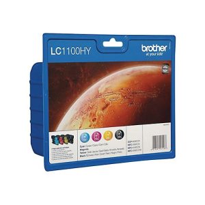 Brother LC1100HY Value Pack – 4er-Pack – Hohe Ergiebigkeit – Schwarz, Gelb, Cyan, Magenta – original – Tintenpatrone