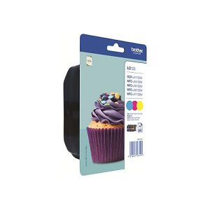 Brother LC123 RainbowPack – 3er-Pack – Hohe Ergiebigkeit – Gelb, Cyan, Magenta – Original – Blister mit akustischem/elektromagnetischem Alarm Brother LC123 RainbowPack – 3er-Pack – Hohe Ergiebigkeit – Gelb, Cyan, Magenta – Original – Blister mit akustischem/elektromagnetischem Alarm