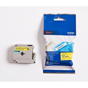 Brother M-Schriftbandkassette K 631, 12 mm, gelb/schwarz