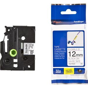 Brother Schriftbandkassette TZe-FX231, 12 mm breit, weiß/schwarz