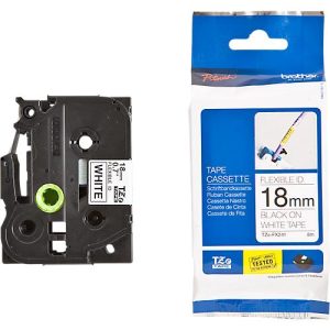 Brother Schriftbandkassette TZe-FX241, 18 mm breit, weiß/schwarz